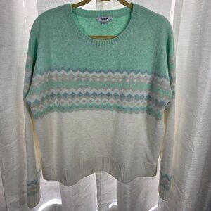 525 America Aqua Combo Sweater Women's Size XL
